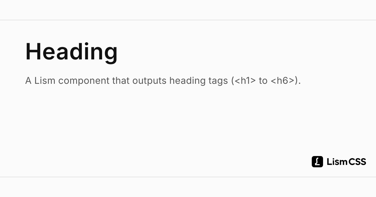 Heading - Lism CSS