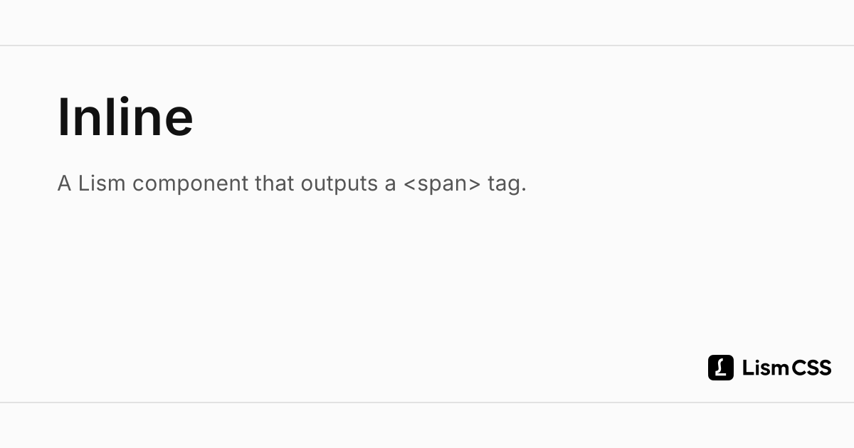 Inline - Lism CSS
