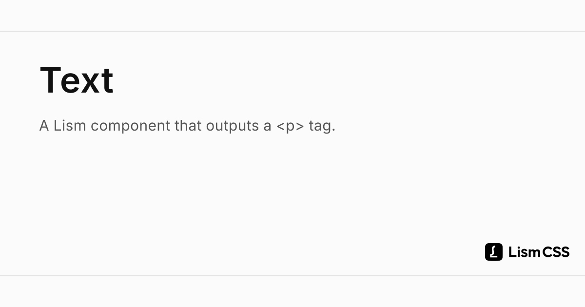 Text - Lism CSS