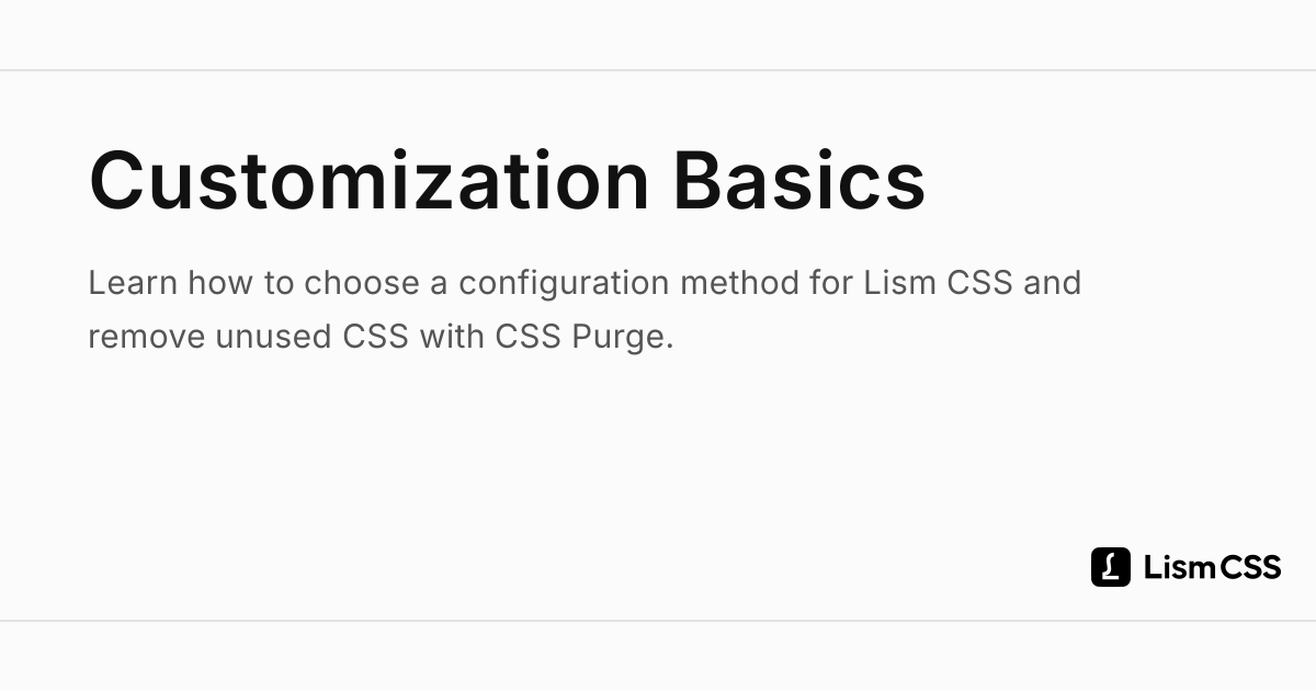 Customize - Lism CSS