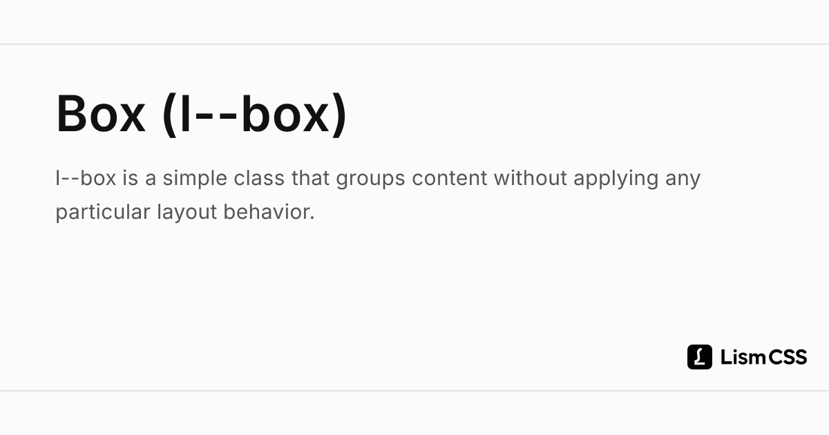 Box (l--box) - Lism CSS