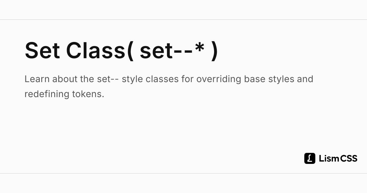 Set Class - Lism CSS