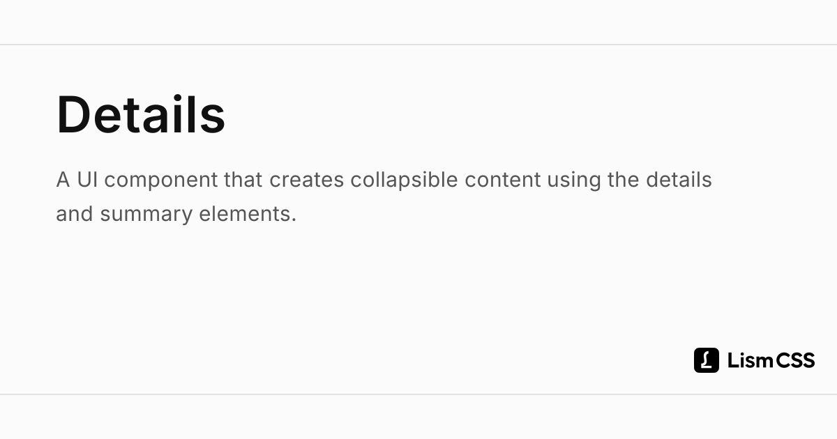 Details - Lism CSS