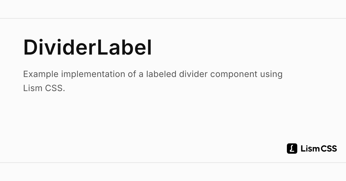 DividerLabel - Lism CSS