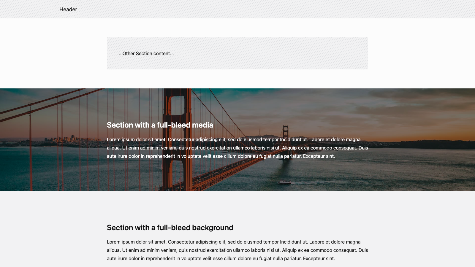Fullwide Sections