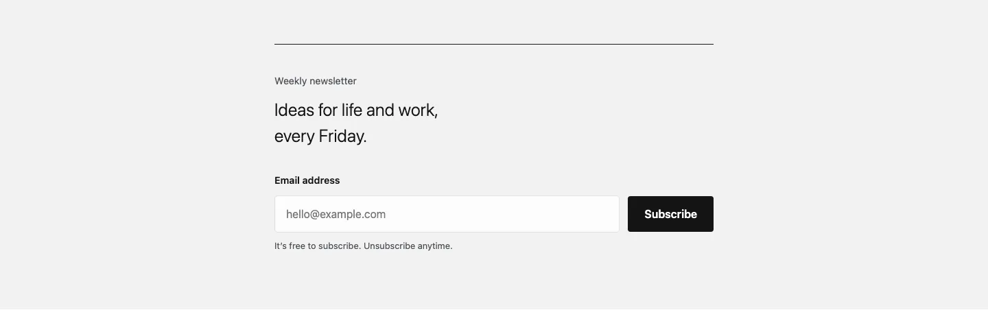 04 - Newsletter sign-up